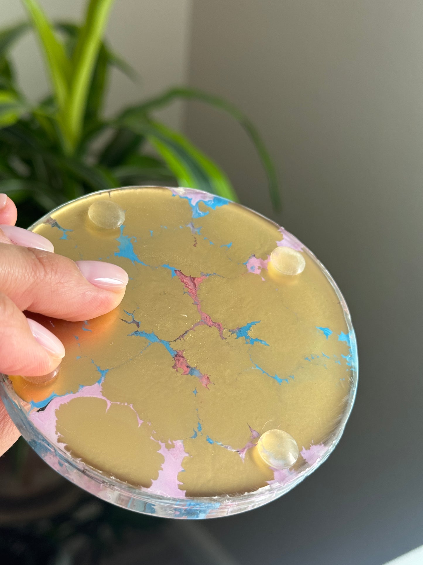 Resin Coaster Petri alcohol inks