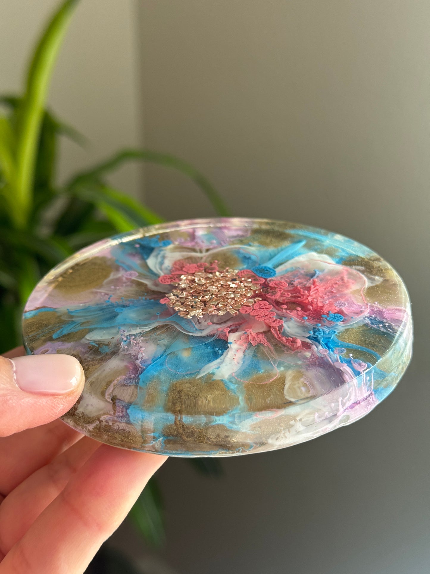 Resin Coaster Petri alcohol inks