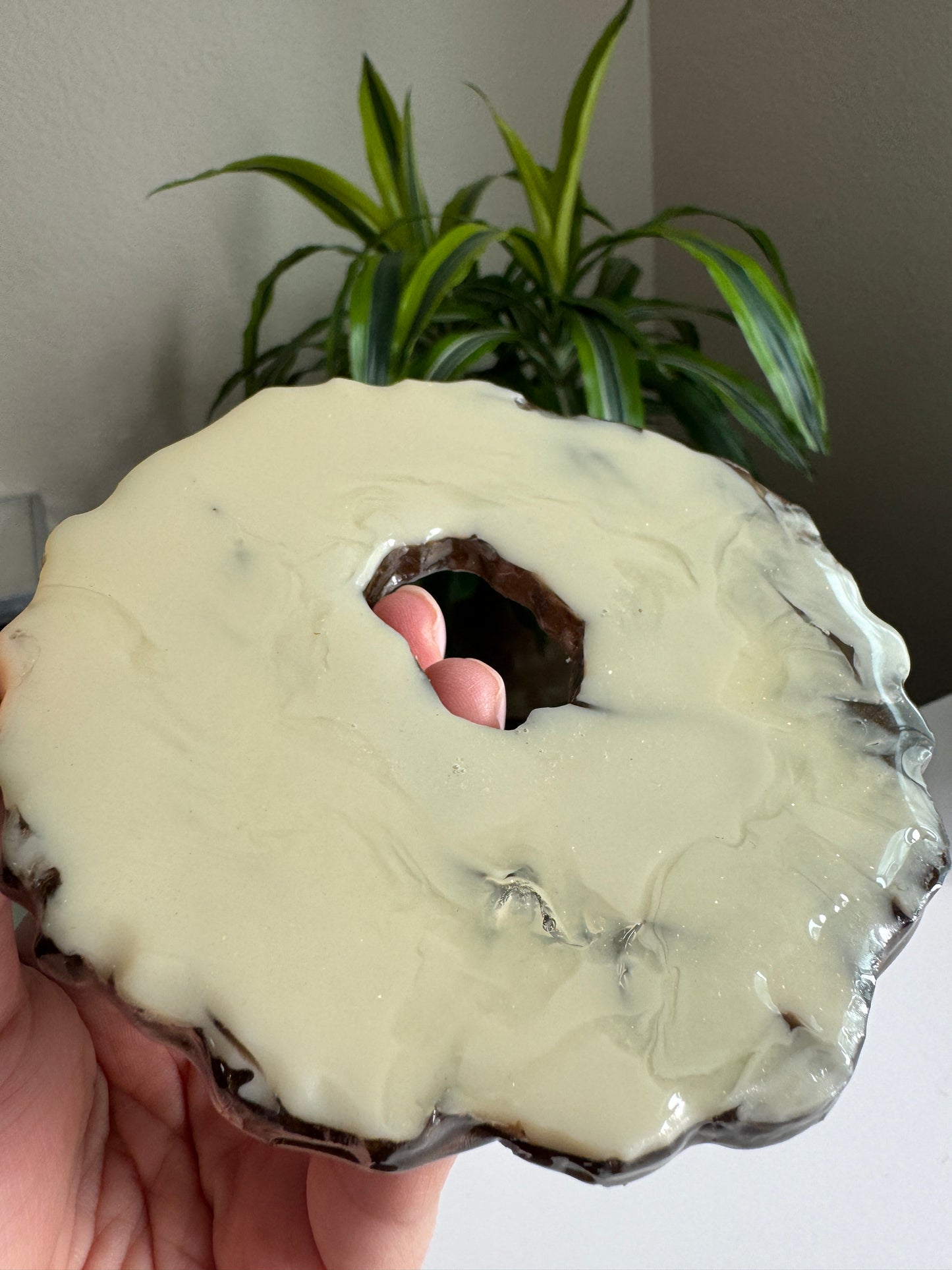 Resin coaster glazed donut