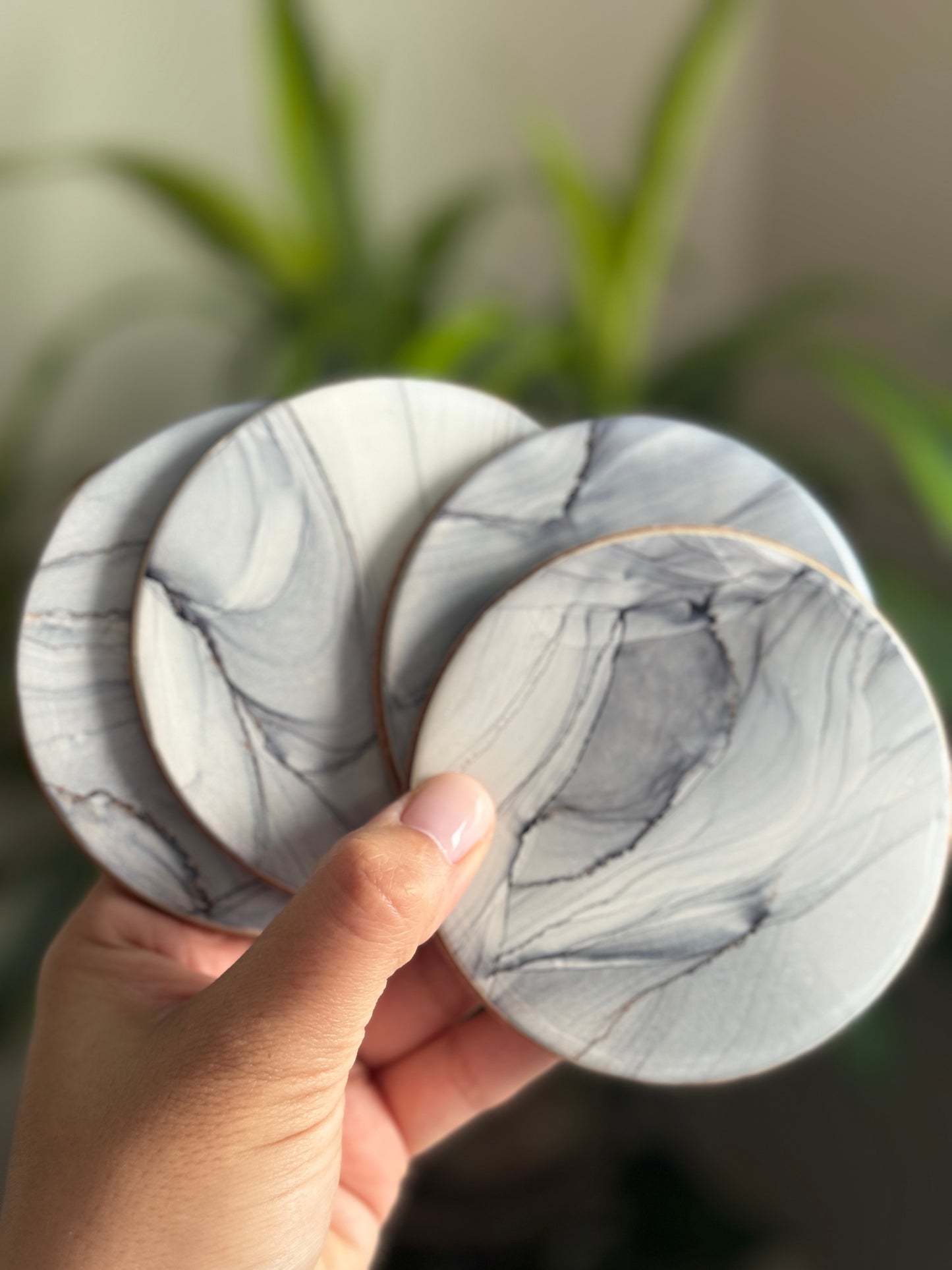 Alcohol Ink coaster gray