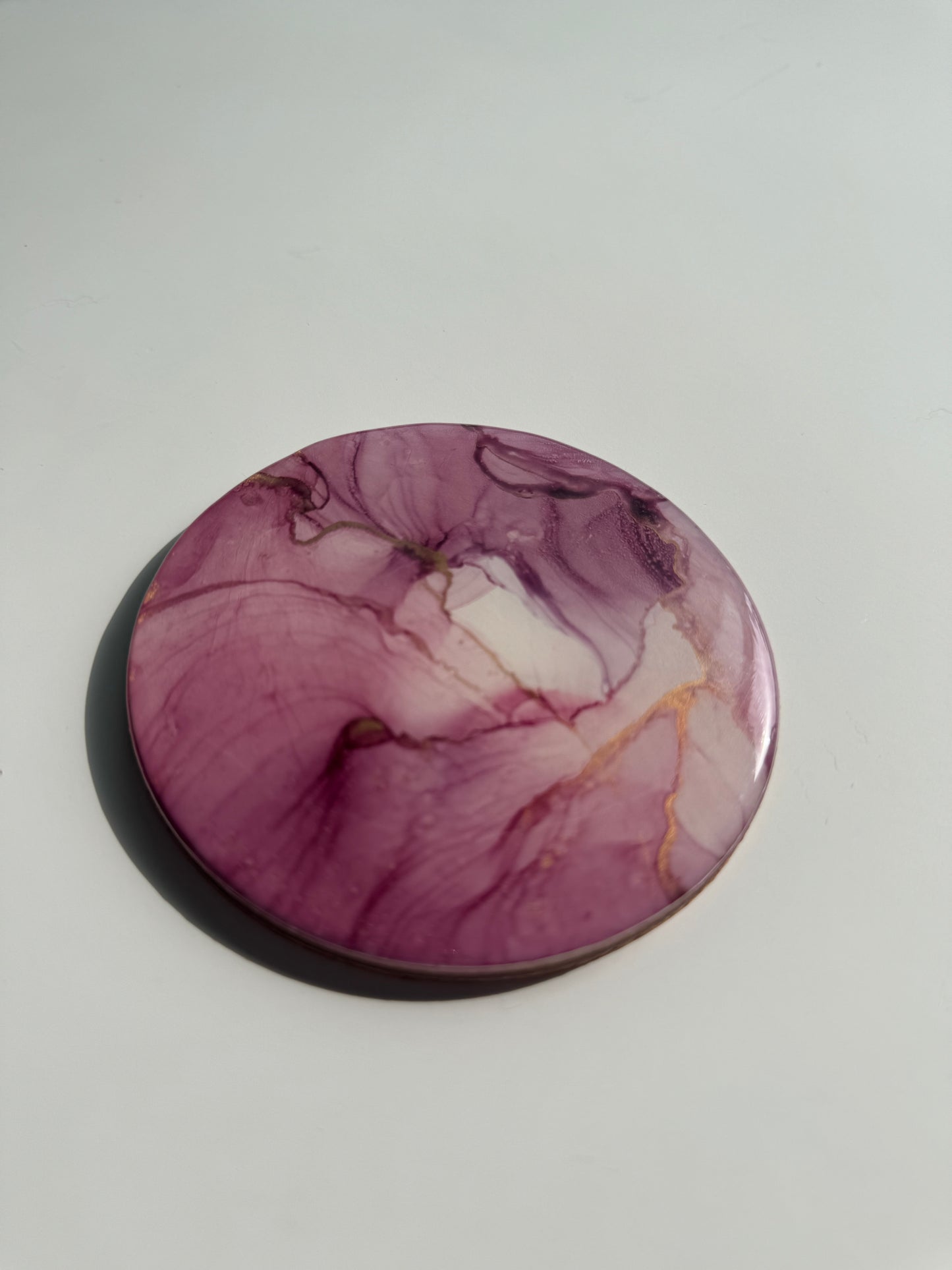 Alcohol Ink coasters maroon