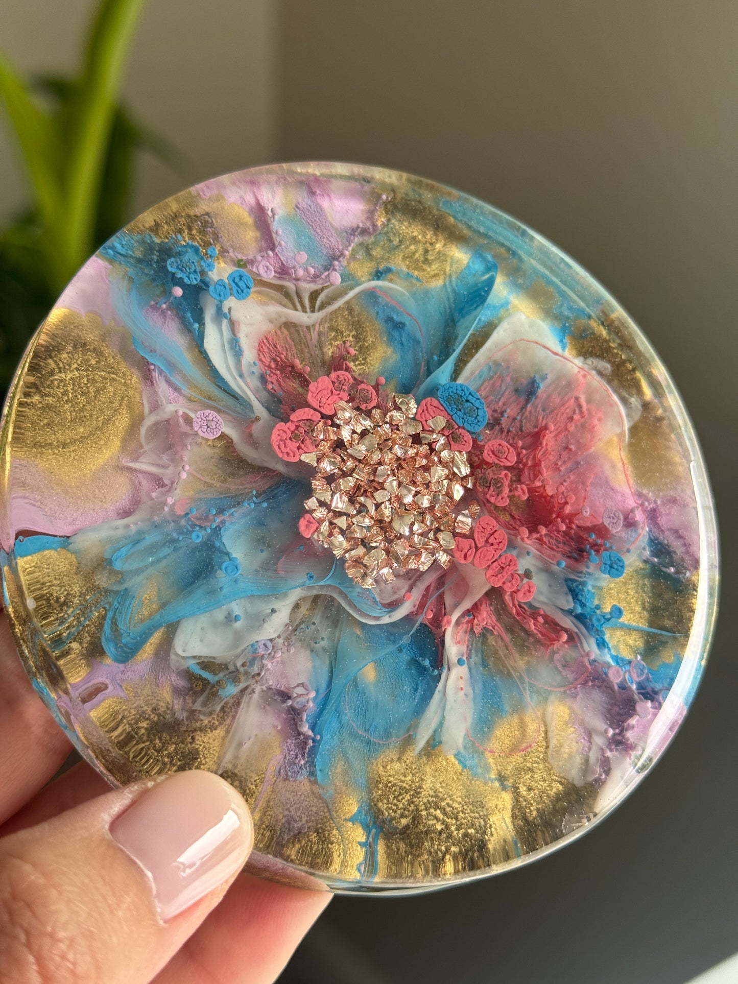 Resin Coaster Petri alcohol inks