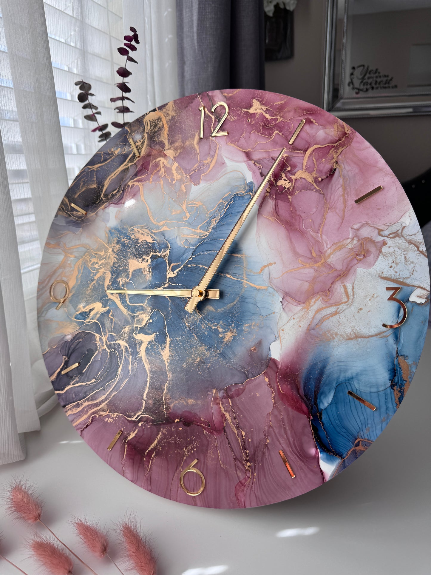 Handcrafted Alcohol Ink Wall Clock