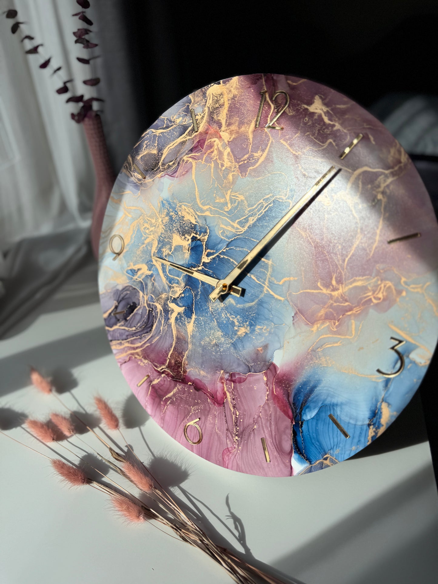 Handcrafted Alcohol Ink Wall Clock