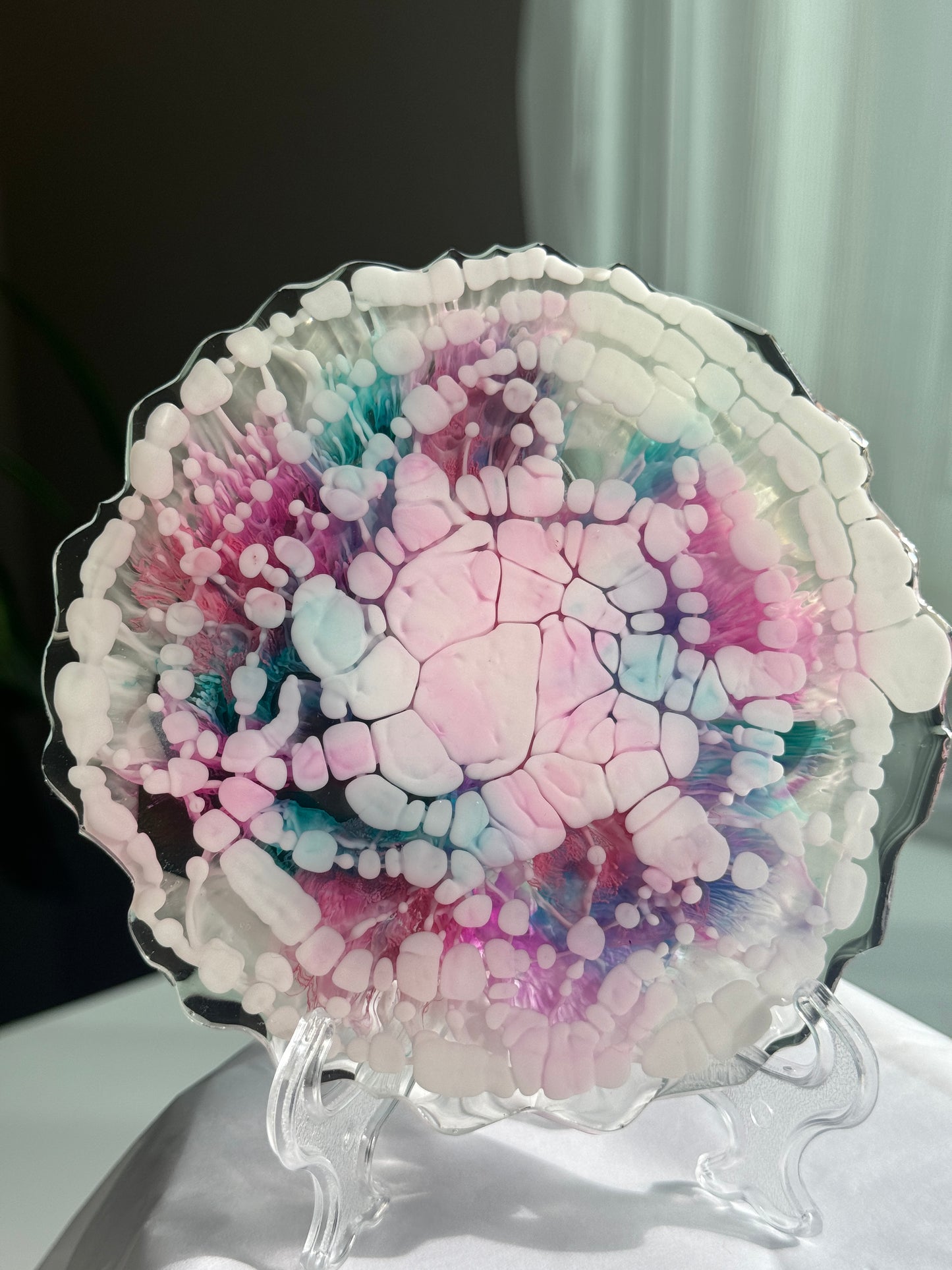 Resin coaster multicolor abstract