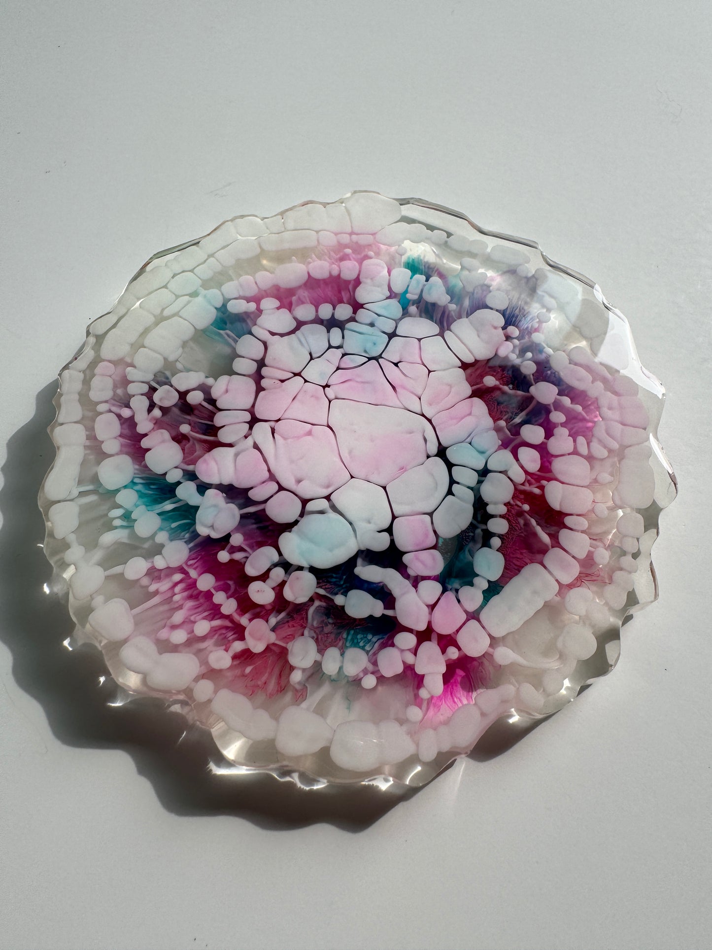 Resin coaster multicolor abstract